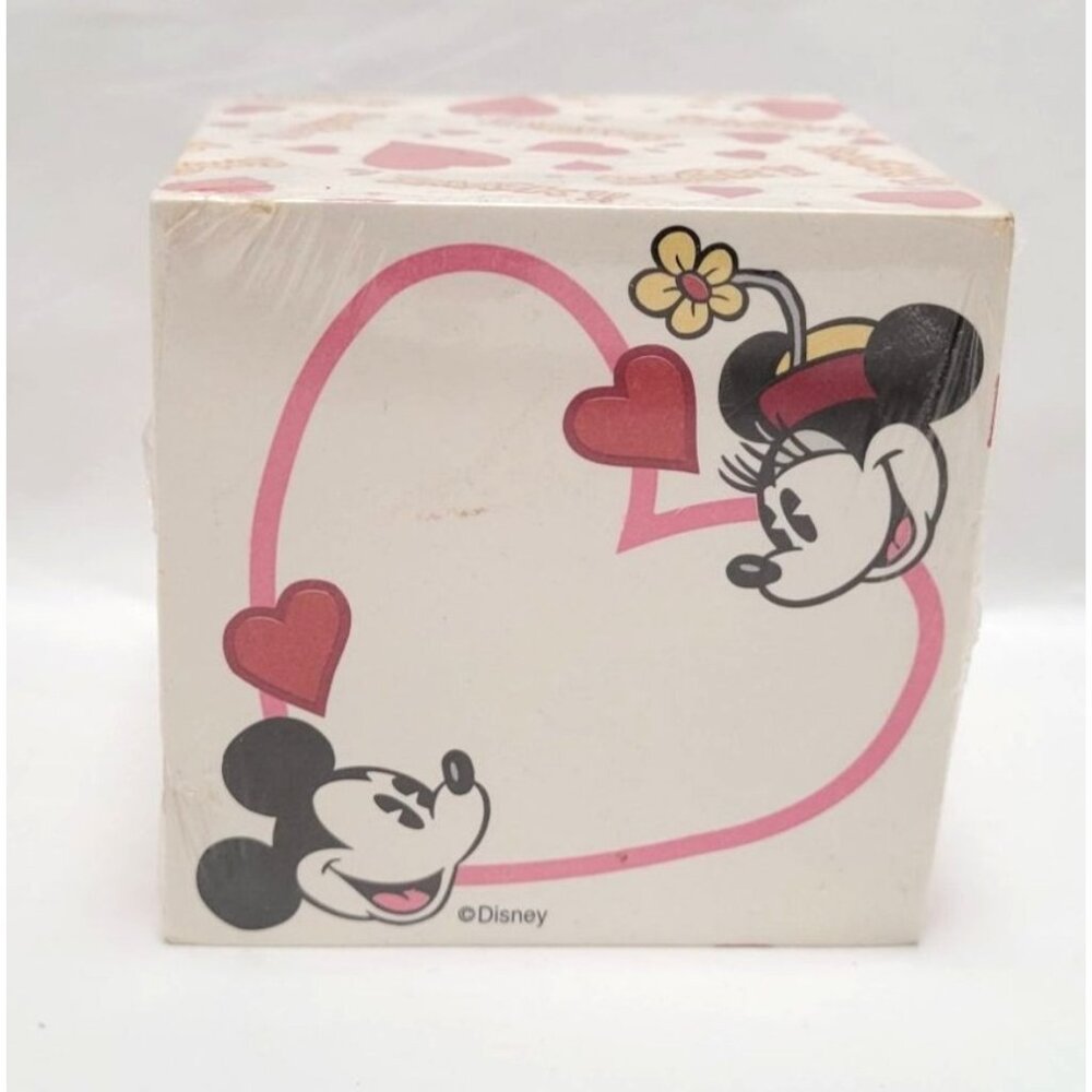 Vintage Disney Store Mickey & Minnie Love Heart Notepad Cube 600 Pages NOS